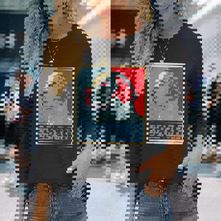 面白いtシャツ ビーグル 犬 わんこ メンズ おもしろ 面白い 服 おもしろグッズ ネタ ポスター 長袖Tシャツ 彼女への贈り物