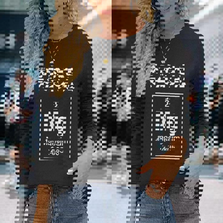 面白いtシャツ マグネシウム 周期表 化学 ネタ 服 おもしろ 元素 メンズ ネタ 科学 理系 ダジャレ 長袖Tシャツ 彼女への贈り物