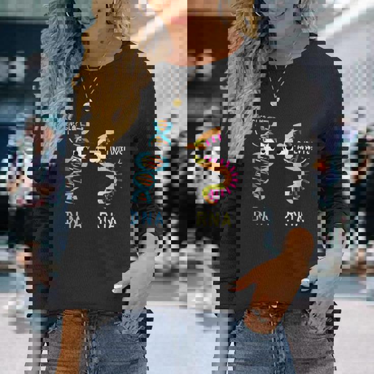 面白い生物学誇り高き生物学者微生物学 Dna Rna 長袖Tシャツ 彼女への贈り物