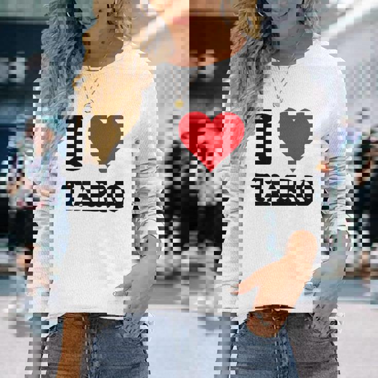 I Heart Taro 名 I Love パーソナライズ 長袖Tシャツ 彼女への贈り物
