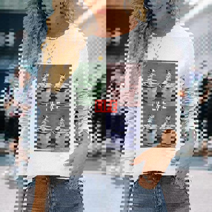 Life Picture Collection 猫（1） 長袖Tシャツ 彼女への贈り物