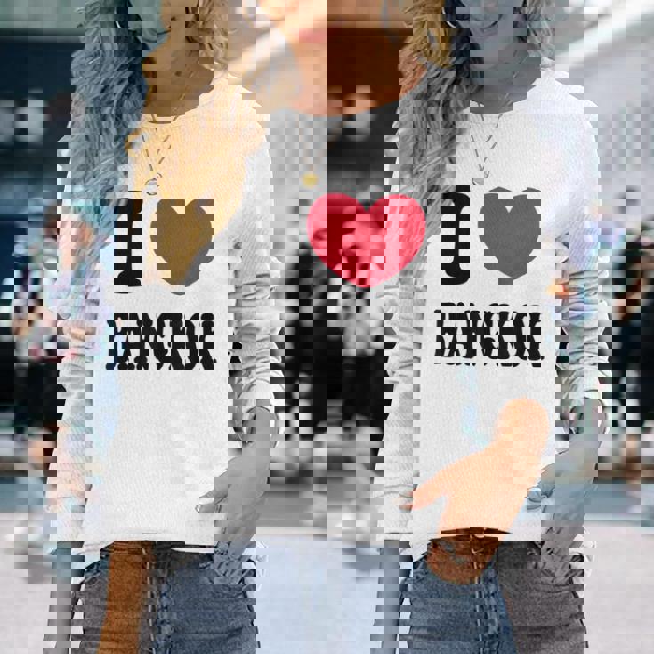 I Love Bangkok バンコクが大好き 長袖Tシャツ 彼女への贈り物