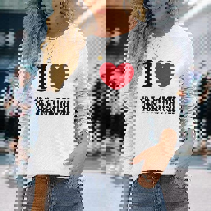 I Love Yamaguchi 山口大好き 長袖Tシャツ 彼女への贈り物