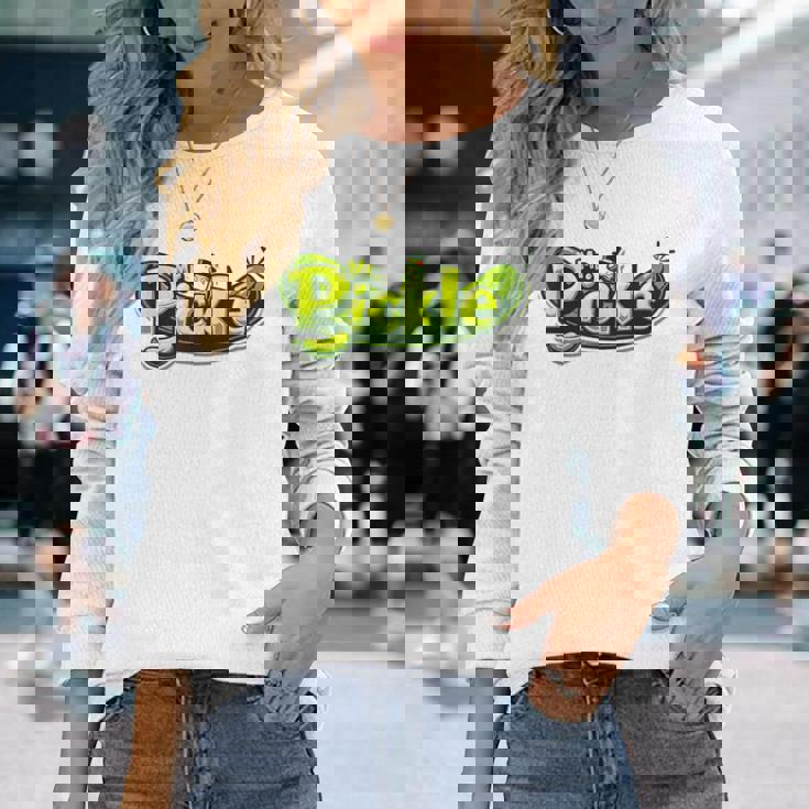 Mr Pickle ピクルス 風変わりで楽しいグラフィックピクルス 長袖Tシャツ 彼女への贈り物