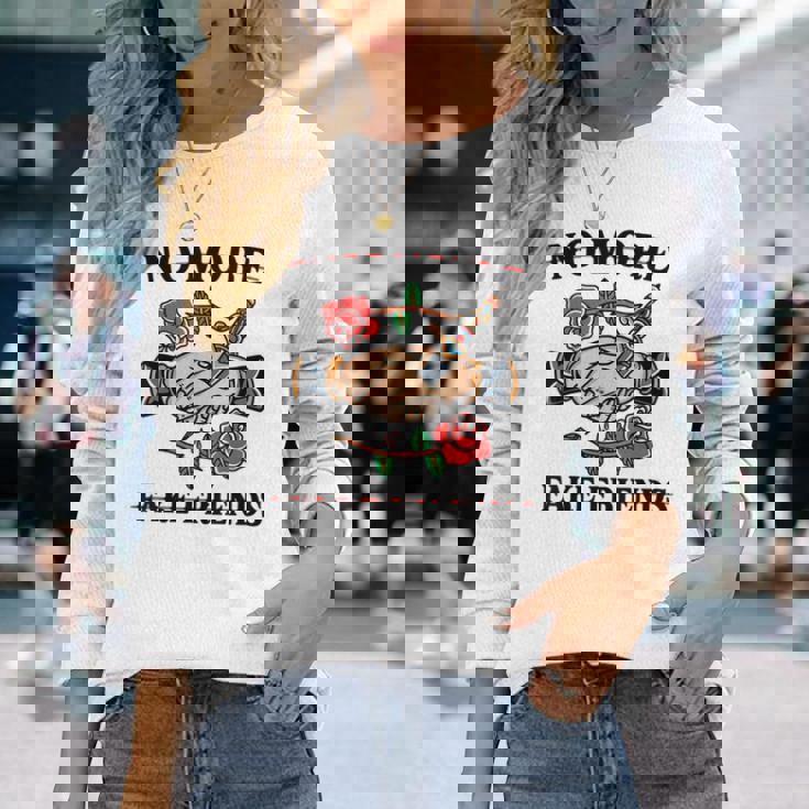 No More Fake Friends 伝統的なタトゥーインク オールドスクール エッジー 長袖Tシャツ 彼女への贈り物