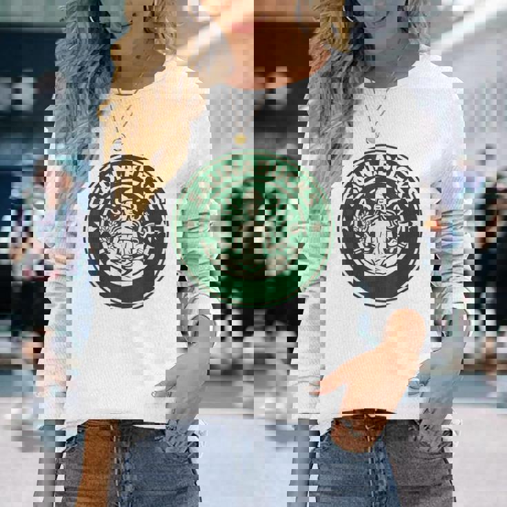 Saunabucks サウナ パロディ サウナー向け おもしろデザイン ととのう グッズ おもしろ 文字 スタバ カフェ 長袖Tシャツ 彼女への贈り物