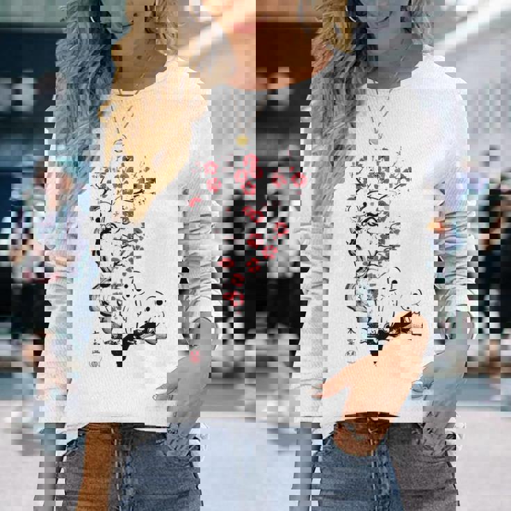 こだま 日本の幽霊 日本 童話 長袖Tシャツ 彼女への贈り物