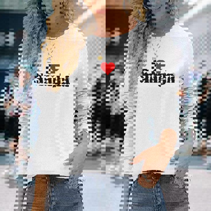 アイラブハート上海チャイナ 長袖Tシャツ 彼女への贈り物