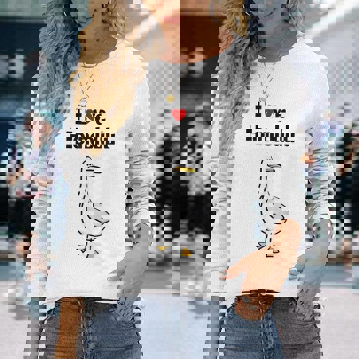 アイ・ラブ・ホノルル 長袖Tシャツ 彼女への贈り物