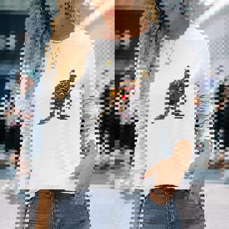 アボリジニアート カンガルー。 長袖Tシャツ 彼女への贈り物