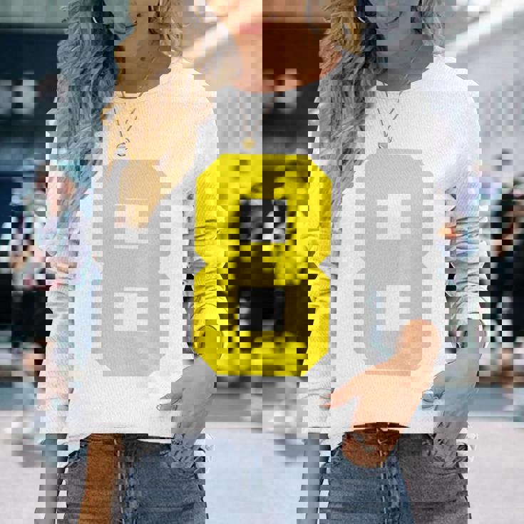 イエローナンバー8 背面 スポーツチームジャージ番号 長袖Tシャツ 彼女への贈り物