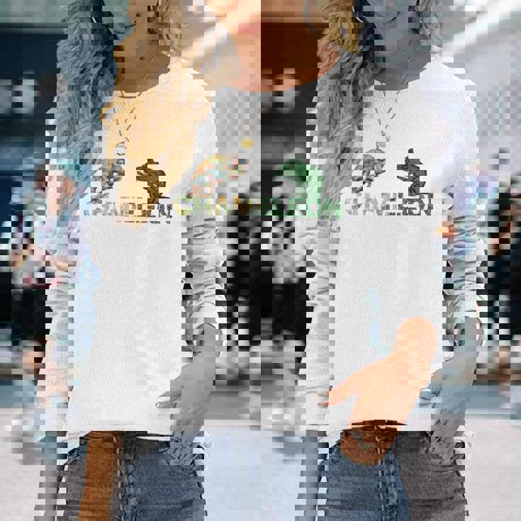 カラフル カメレオン 長袖tシャツ 長袖Tシャツ 彼女への贈り物