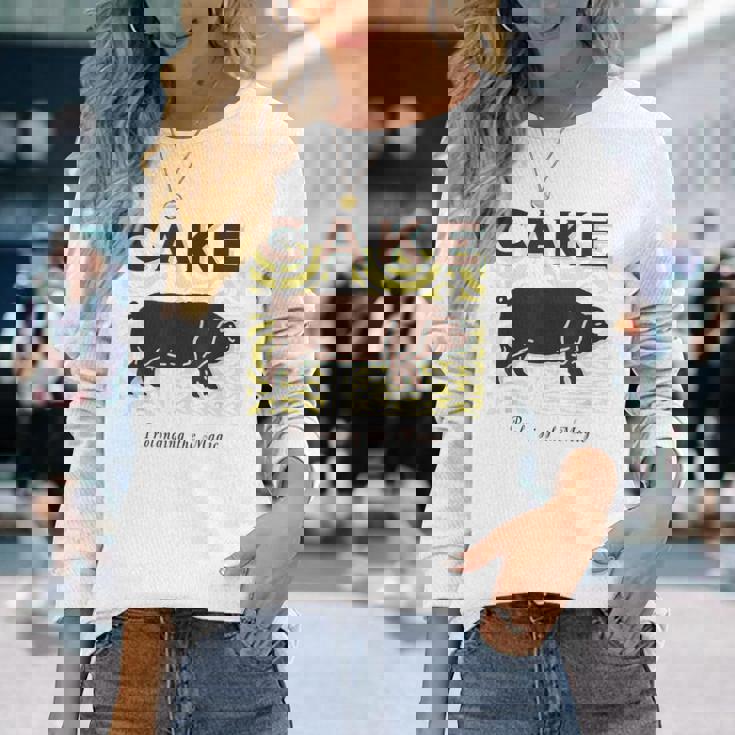 ケーキ 長引き The Magic 長袖Tシャツ 彼女への贈り物