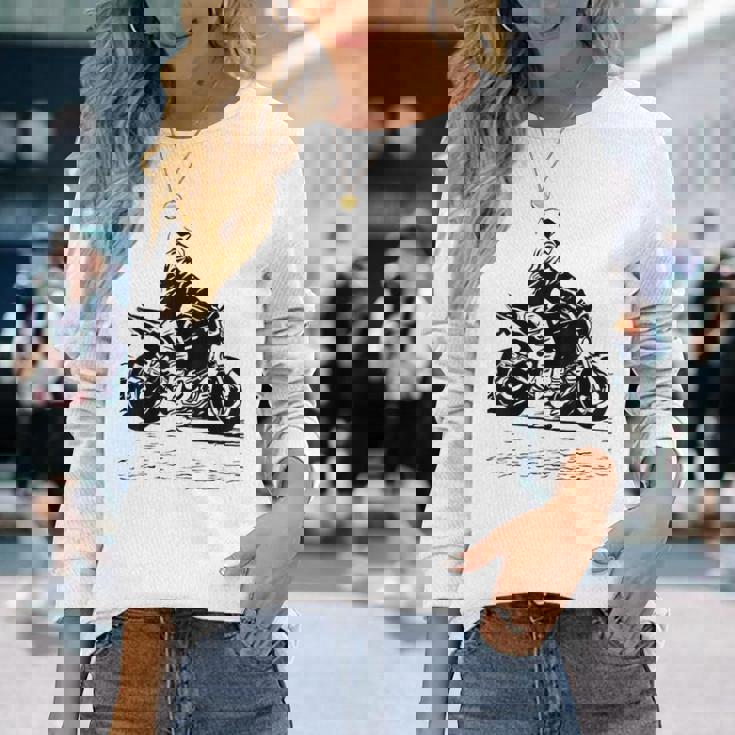 バイク オリジナル作品 タトゥーバイカーv650-Twin Cafe 長袖Tシャツ 彼女への贈り物