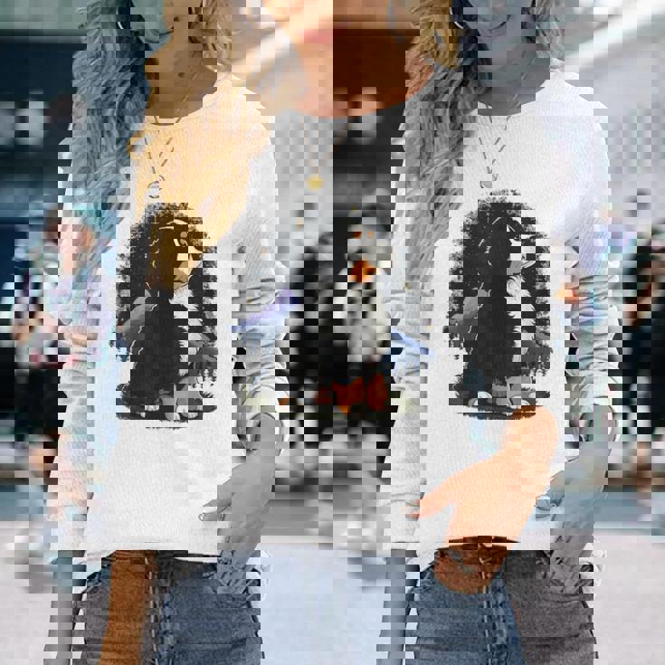 バーニーズマウンテンドッグ かわいいバーニーズマウンテンドッグ 長袖Tシャツ 彼女への贈り物