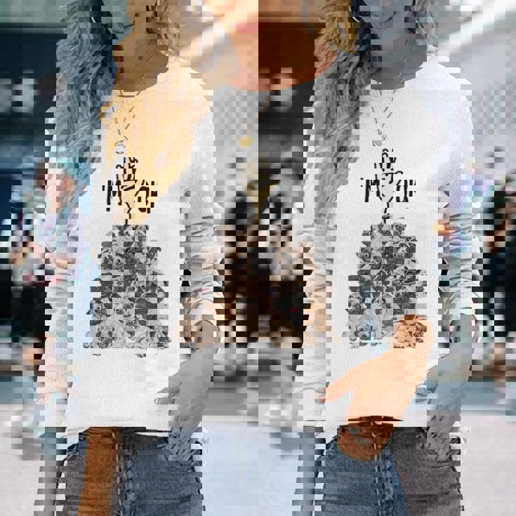 パグがいっぱい I'm Ok パグ好き。 長袖Tシャツ 彼女への贈り物