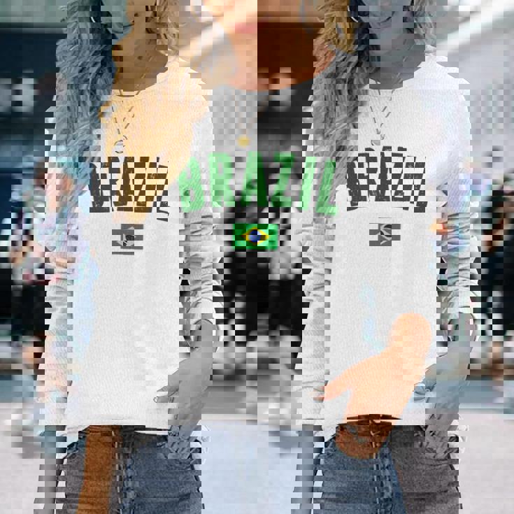 ブラジルシャツ メンズ レディース キッズ ブラジル サッカーファン 長袖Tシャツ 彼女への贈り物
