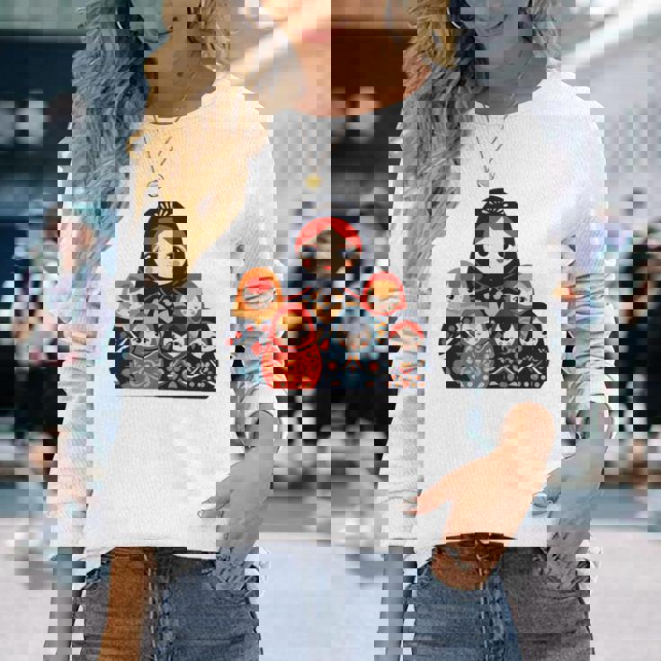 マトリョーシカ ロシア人形 入れ子人形 マトリョーシカ 長袖tシャツ 長袖Tシャツ 彼女への贈り物