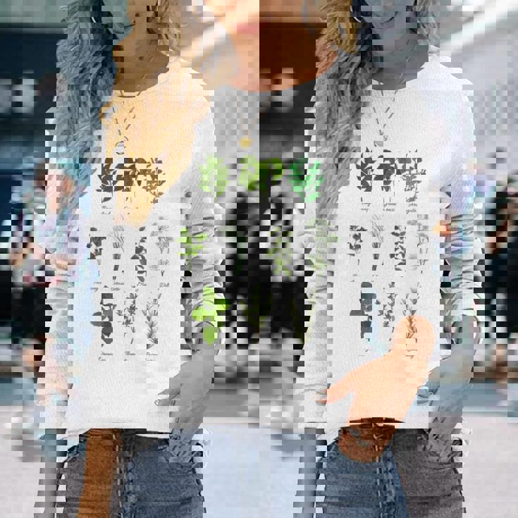 ヴィンテージボタニカルハーブ ハーブコレクション ハーバリスト 長袖Tシャツ 彼女への贈り物