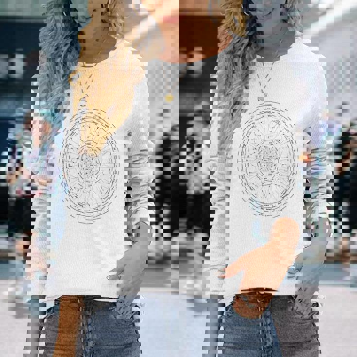 占いホイール タロット 振り子グラフィック 長袖Tシャツ 彼女への贈り物