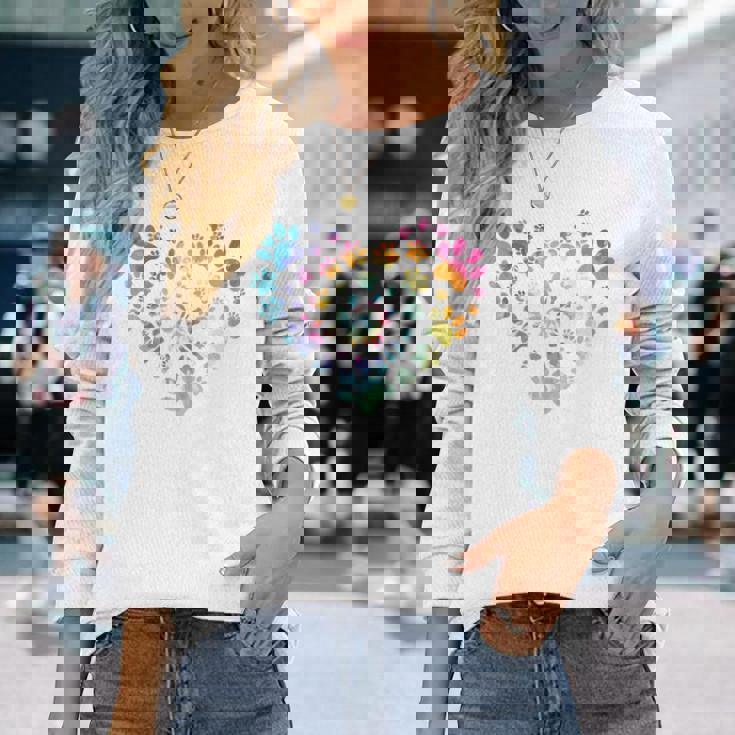 バックプリント 犬の足跡 犬 ペット 足跡 プリント 長袖tシャツ 長袖Tシャツ 彼女への贈り物