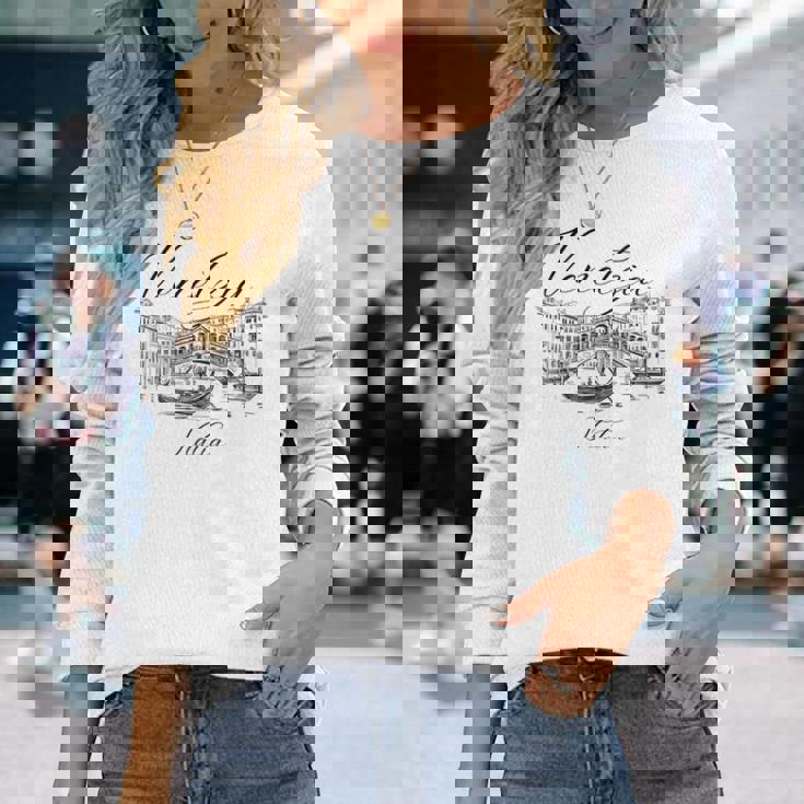 美しいヴェネツィア イタリア ベネチア イタリア お土産 長袖Tシャツ 彼女への贈り物