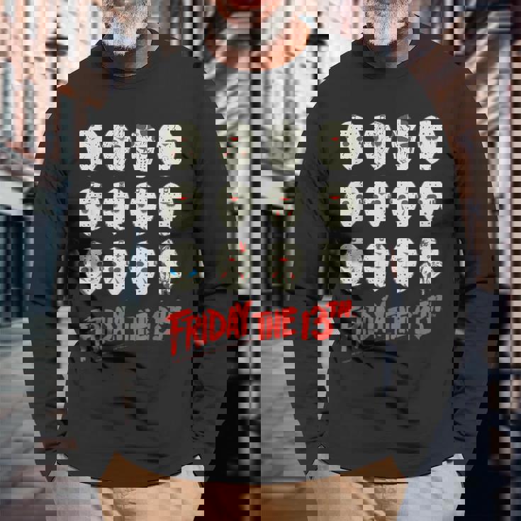 13日の金曜日 ハロウィン デザインマスク 長袖Tシャツ 高齢者への贈り物