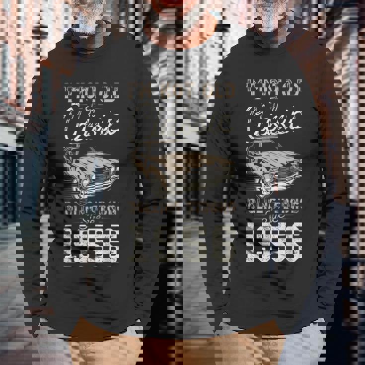 1956年生まれのクラシックカー 70歳の誕生日 長袖Tシャツ 高齢者への贈り物