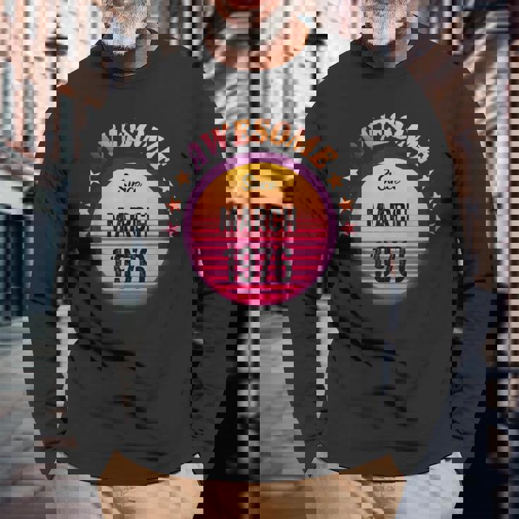 1976年3月から素晴らしい誕生日1976年3月ヴィンテージ。 長袖Tシャツ 高齢者への贈り物