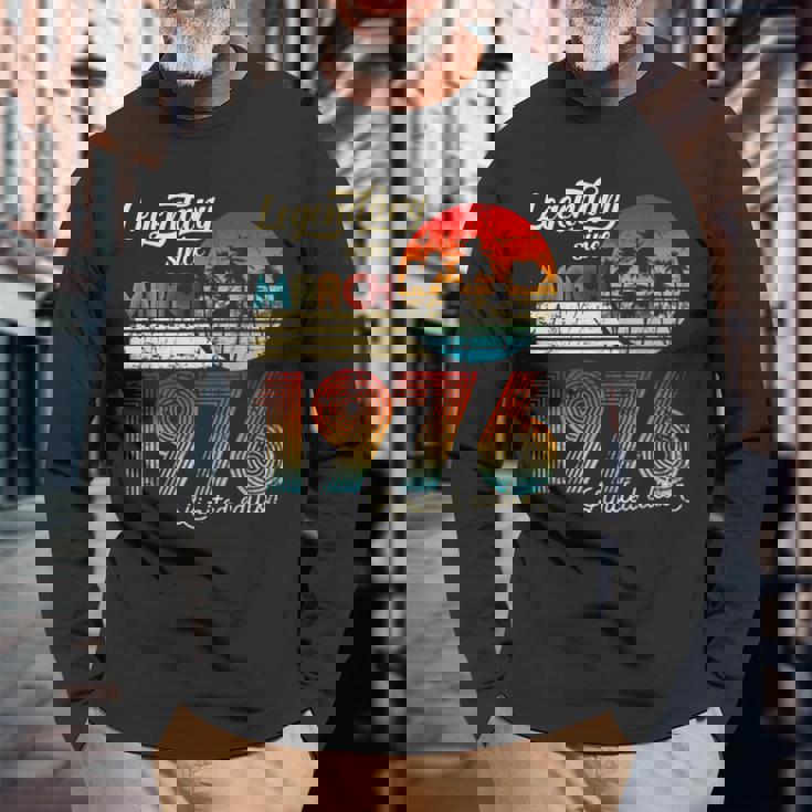 1976年3月から誕生日伝説のギフト 長袖Tシャツ 高齢者への贈り物