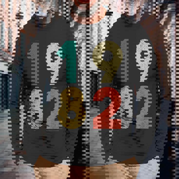 1982 デザイン レトロバースデーヴィンテージ 1982 長袖Tシャツ 高齢者への贈り物