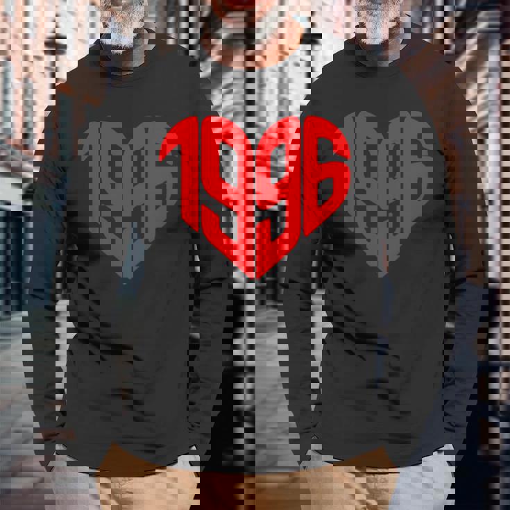 1996年ハート型ヴィンテージ 1996年ハート型愛 30歳の誕生日に 長袖Tシャツ 高齢者への贈り物