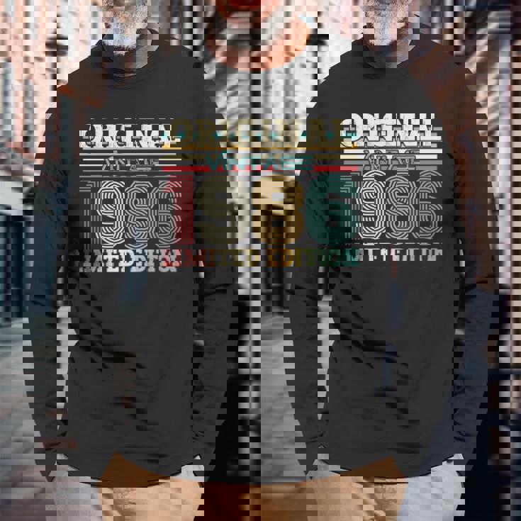 40 歳の誕生日 男性 オリジナル ヴィンテージ 1986 年 ギフト 長袖tシャツ 長袖Tシャツ 高齢者への贈り物