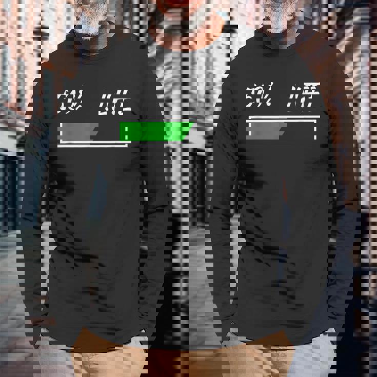 50Th Birthday 50 Life 50 Years Life Loading Bar 50 Percent 長袖Tシャツ 高齢者への贈り物