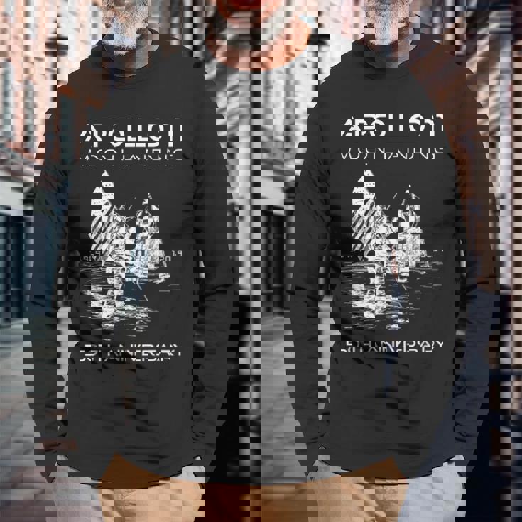 50周年記念 アポロ11号 月面着陸宇宙 ファーストステップ 長袖Tシャツ 高齢者への贈り物