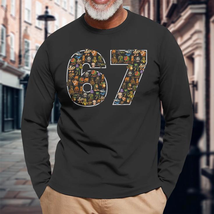 67 Six Seven Italian Brainrot Gen Alpha Meme Long Sleeve T-Shirt ...