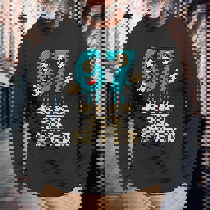 67 シックスセブン 6-7 面白いイタリアンブレインロットスラングゲームミーム 長袖tシャツ 長袖Tシャツ 高齢者への贈り物