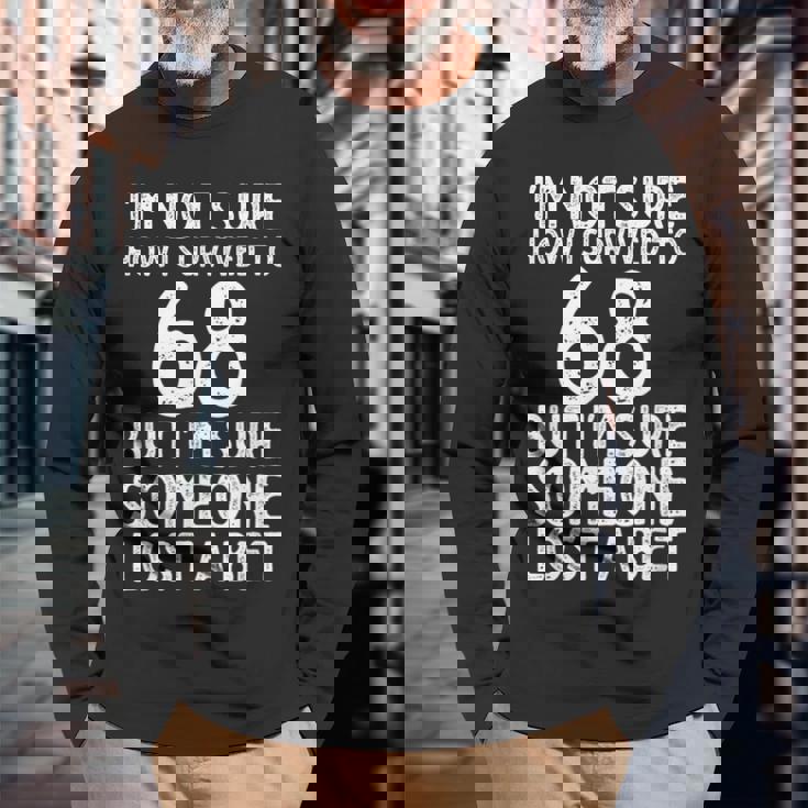 68歳の誕生日に 面白い68歳の誕生日 長袖Tシャツ 高齢者への贈り物