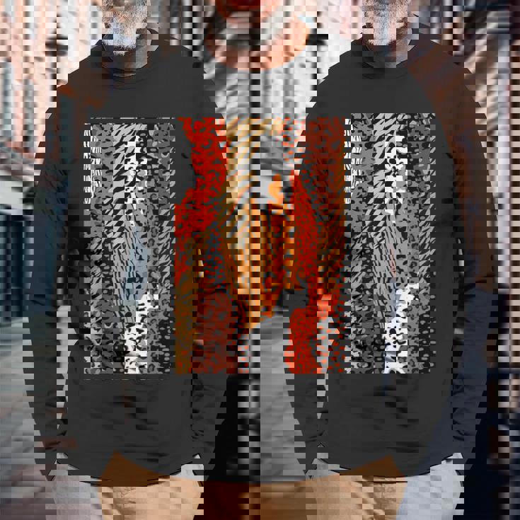 Africa アフリカ Animal Print Africa Is Calling 長袖Tシャツ 高齢者への贈り物