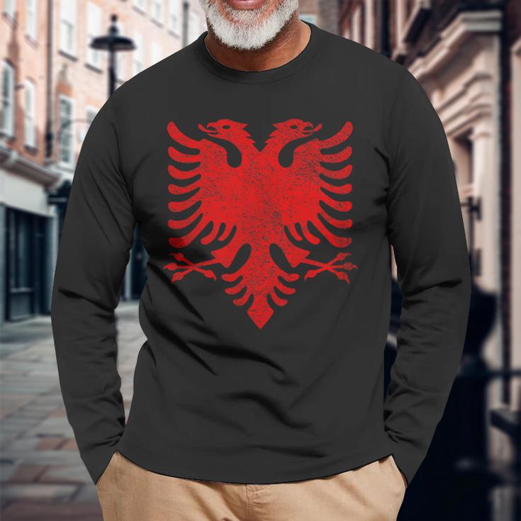 Bandera Nacional Albania Águila Albana Tirana Camiseta de manga larga Regalos para ancianos