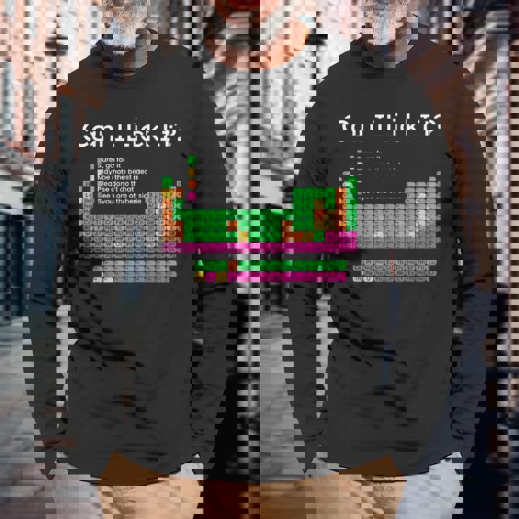 Can I Lick It 周期表 長袖Tシャツ 高齢者への贈り物