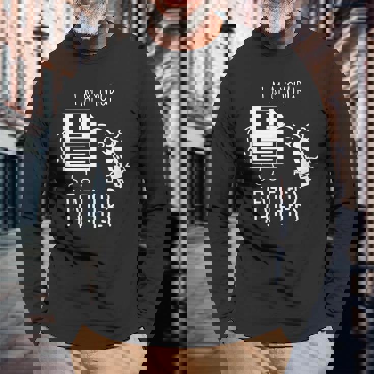 Cute & Usb Floppy Disk I Am Your Father Pun 長袖Tシャツ 高齢者への贈り物
