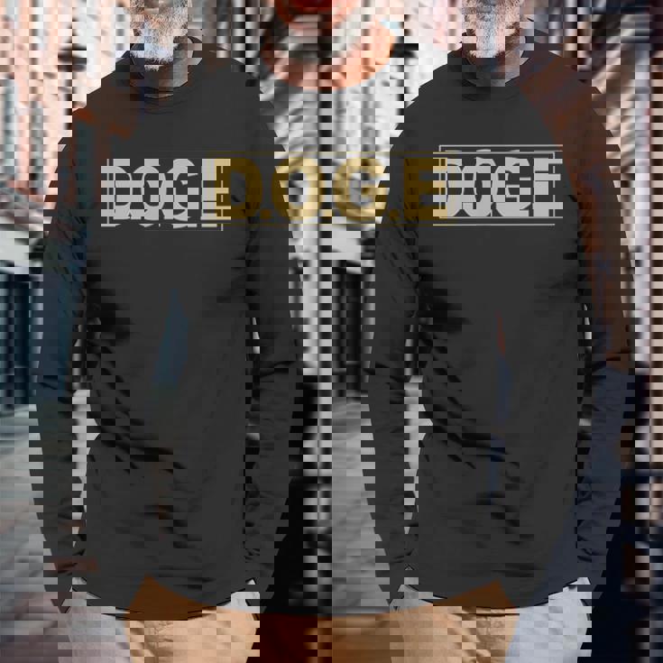 Doge DOGE 政府省 効率性 Meme 長袖Tシャツ 高齢者への贈り物