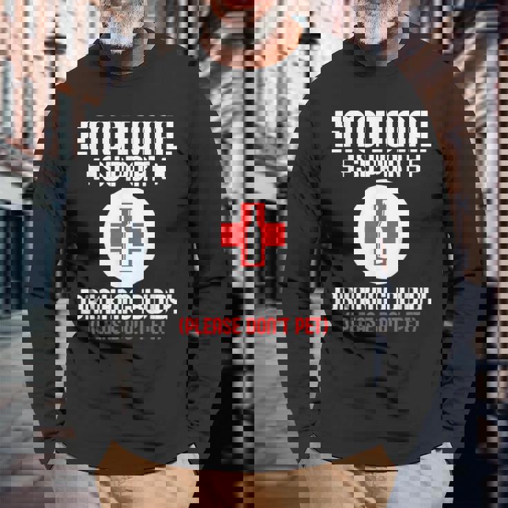 Emotionalupport Drinking Buddy Adultarcastic Humor 長袖Tシャツ 高齢者への贈り物