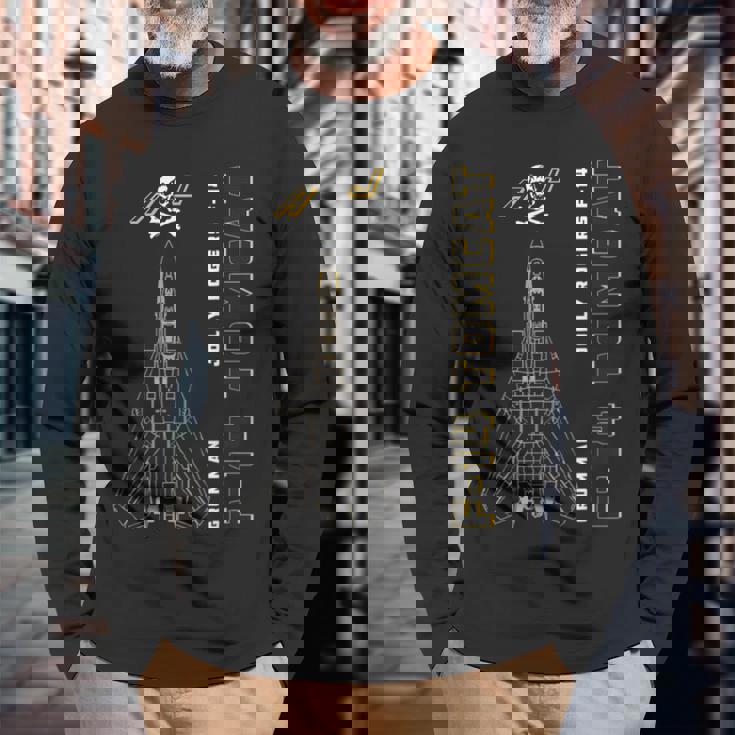 F-14 トムキャット ジョリーロジャース ジェット機プロフィールfa-103 長袖Tシャツ 高齢者への贈り物