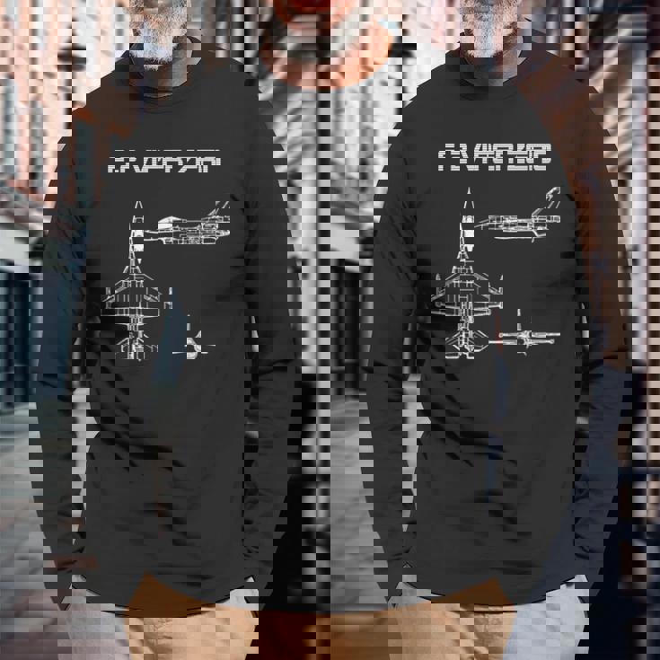 F2 日本戦闘機 長袖Tシャツ 高齢者への贈り物