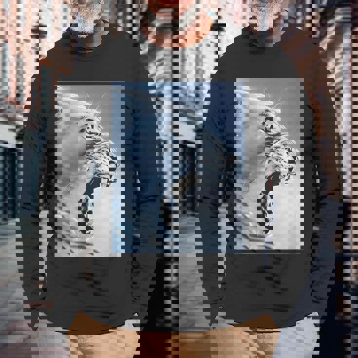 Lion Monkey Meme Ragebait Meme Brain Red Gen Alpha Meme Long Sleeve T-Shirt Gifts for Old Men