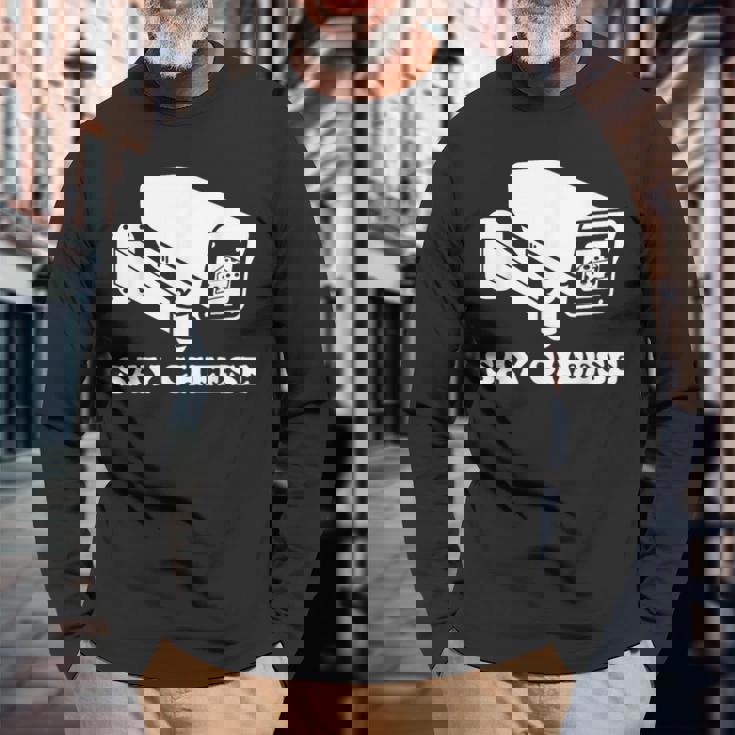 ay Cheese 監視防犯カメラ 長袖Tシャツ 高齢者への贈り物