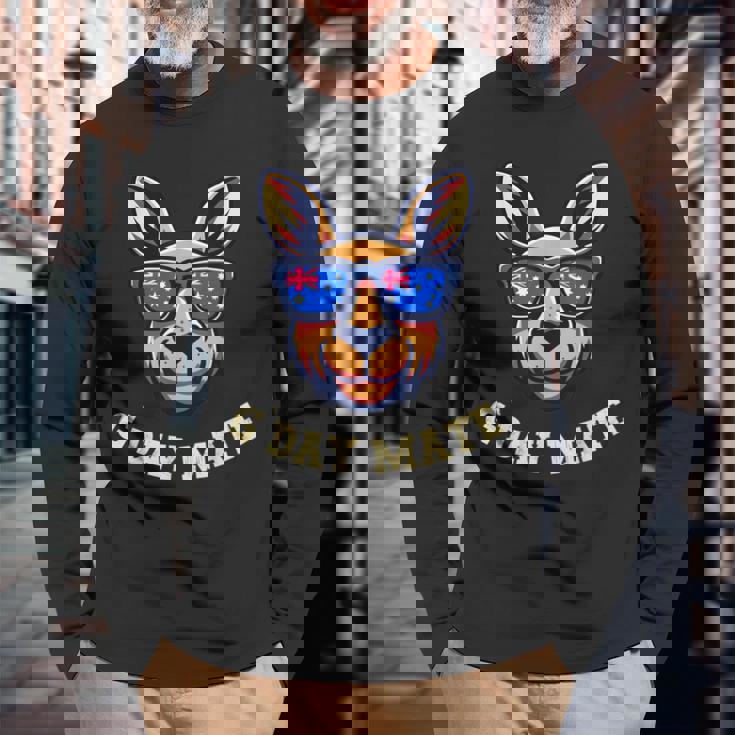 G Day Mate カンガルーオーストラリア国旗シャツ オーストラリア オーストラリア 長袖Tシャツ 高齢者への贈り物