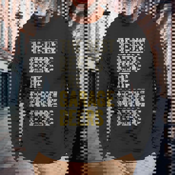 Garage Beer The Best Beer Drinking Mechanic Car Guy Vintage Long Sleeve T-Shirt Gifts for Old Men